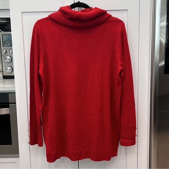 IMAN 2PC Scarlet Sage Red Sweater with (separate) Infinity Ribbed Scarf - Picture 5 of 12